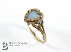 Antique 14ct Gold Heart-Shaped Opal Ring