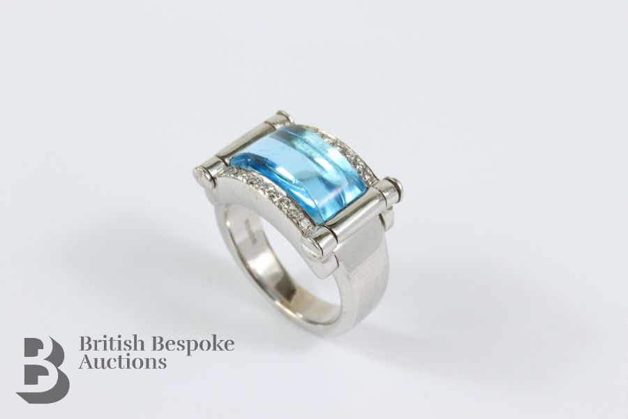 Aquamarine and Diamond Ring - Image 4 of 5