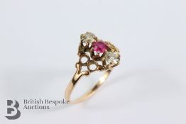 14/15ct Yellow Gold Ruby and Diamond Ring
