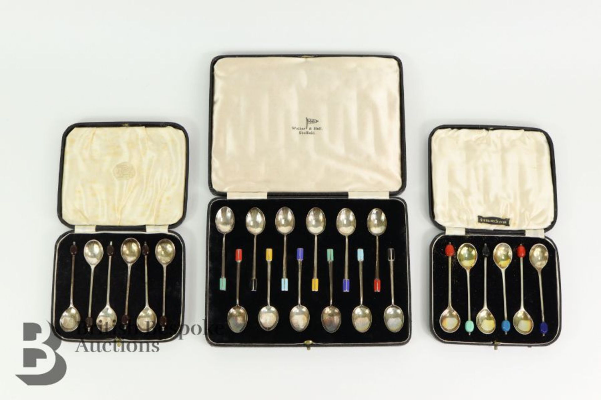 Set of Silver and Enamel Coffee Spoons - Image 5 of 5