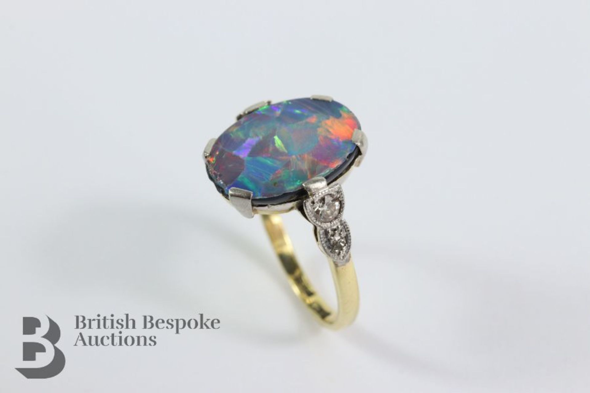 Antique Fire Opal and Diamond Ring - Image 4 of 4