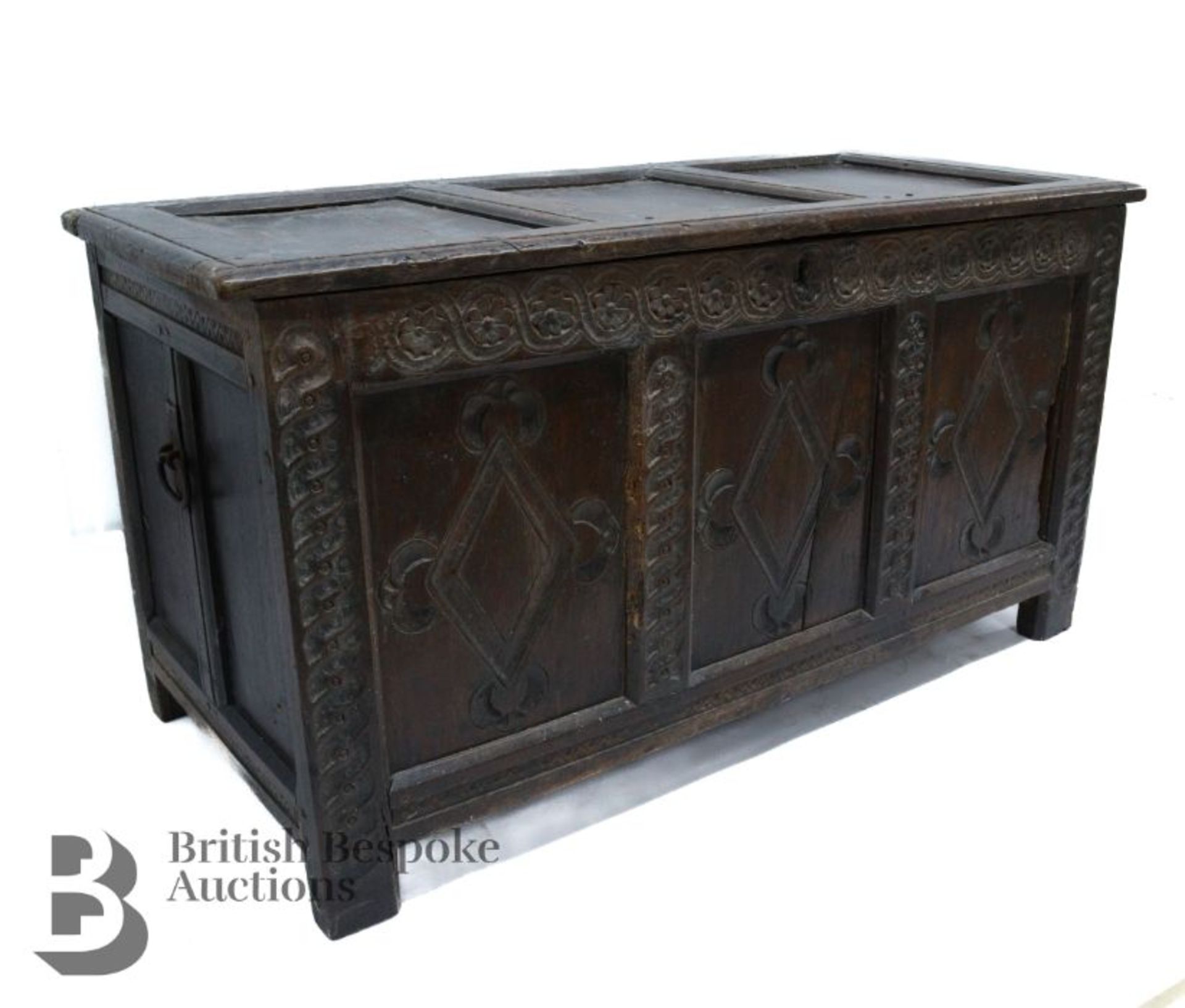 17th Century Oak Coffer - Image 4 of 6