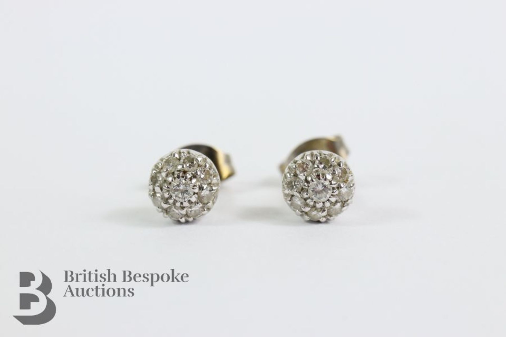 Pair of White Gold Cluster Earrings - Image 2 of 2
