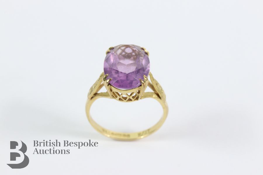 9ct Gold Amethyst Ring - Image 2 of 3