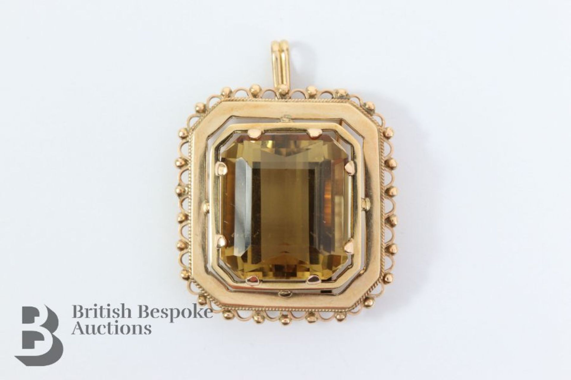 Gold Citrine Pendant Brooch - Image 3 of 3