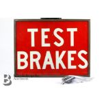 Test Brakes Sign and Car Bonnet Mascot