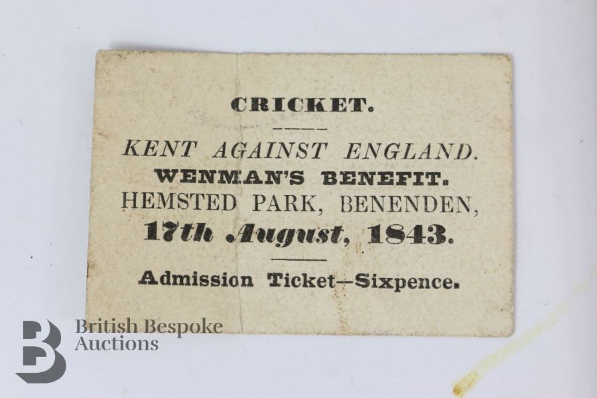 All England Club Cricketing Interest 1843 - Image 3 of 3