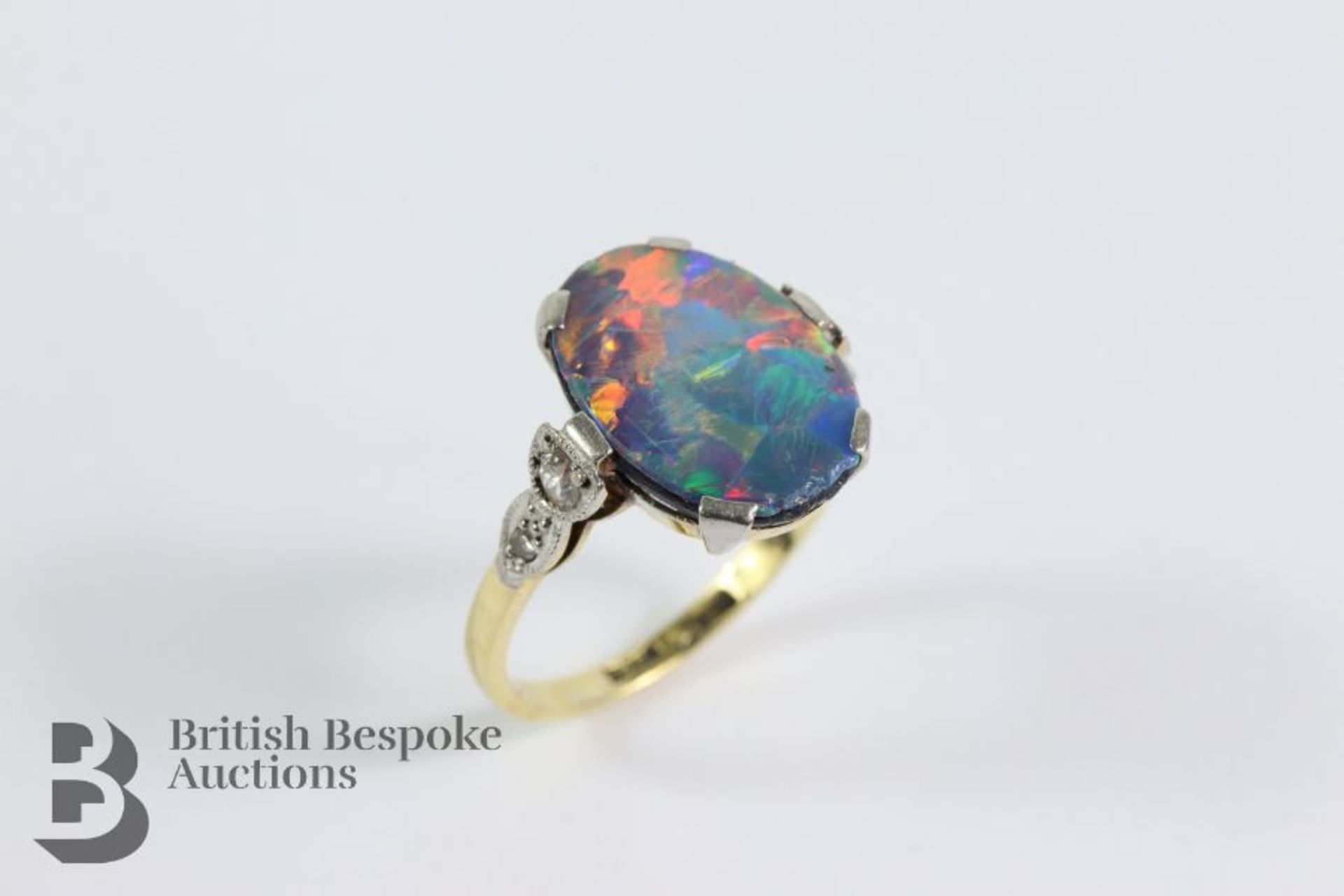 Antique Fire Opal and Diamond Ring - Image 2 of 4