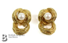 Chaumet Paris - Pair of 18ct Gold and Pearl Earrings