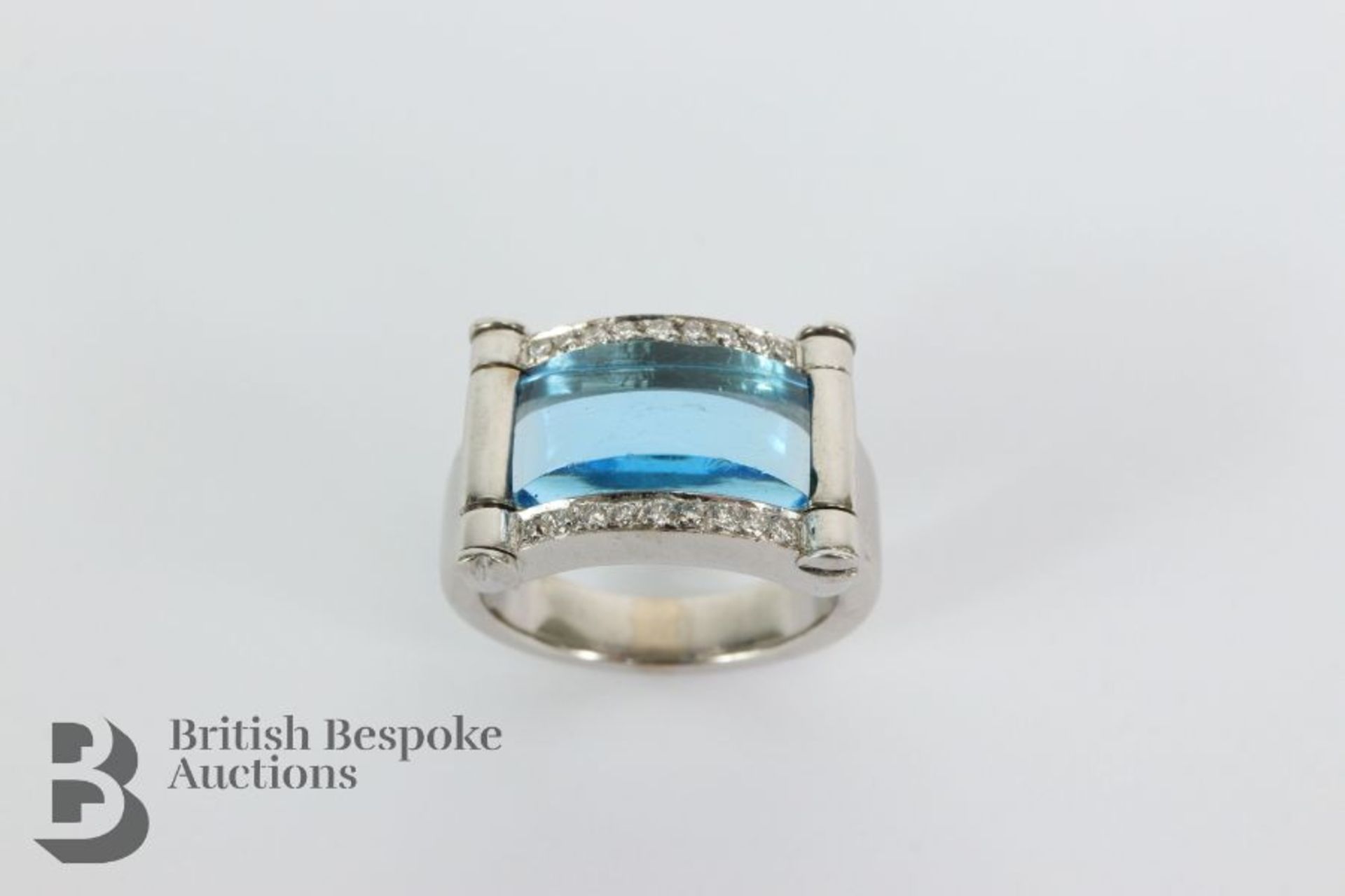 Aquamarine and Diamond Ring - Image 2 of 5