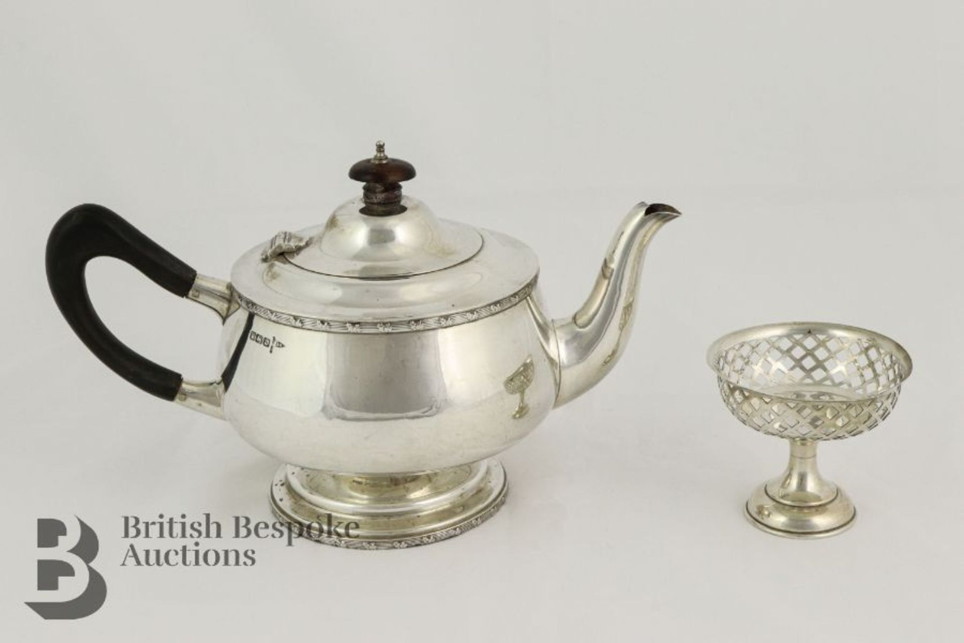 Silver Tea Pot and Bon Bon Dish - Image 2 of 8