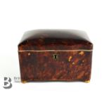 19th Century Tortoise Shell Tea Caddy