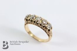 Victorian 14ct Gold Five Stone Diamond Ring
