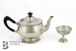 Silver Tea Pot and Bon Bon Dish