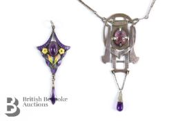 Primrose Society Brooch and Arts & Crafts Necklace