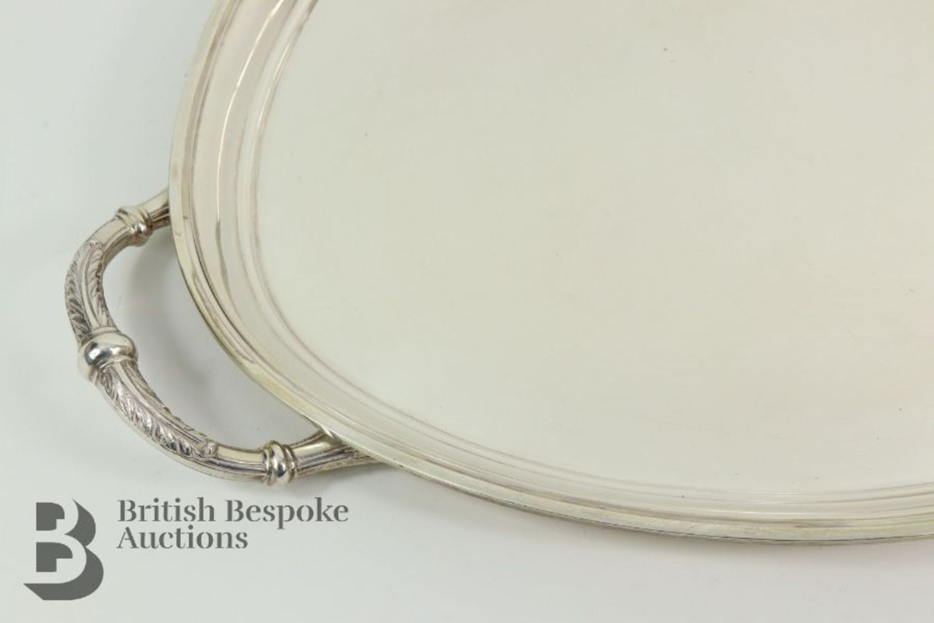 Large Elizabeth II Oval Silver Tray - Image 4 of 7