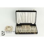 Boxed Set of Silver Fruit Knives and Forks