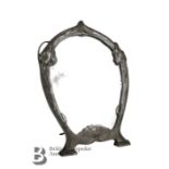 Art Nouveau Orivit Pewter Easel Mirror