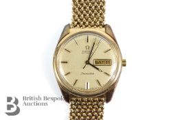 Gentleman's 9ct Gold Omega Seamaster Day Date Wrist Watch