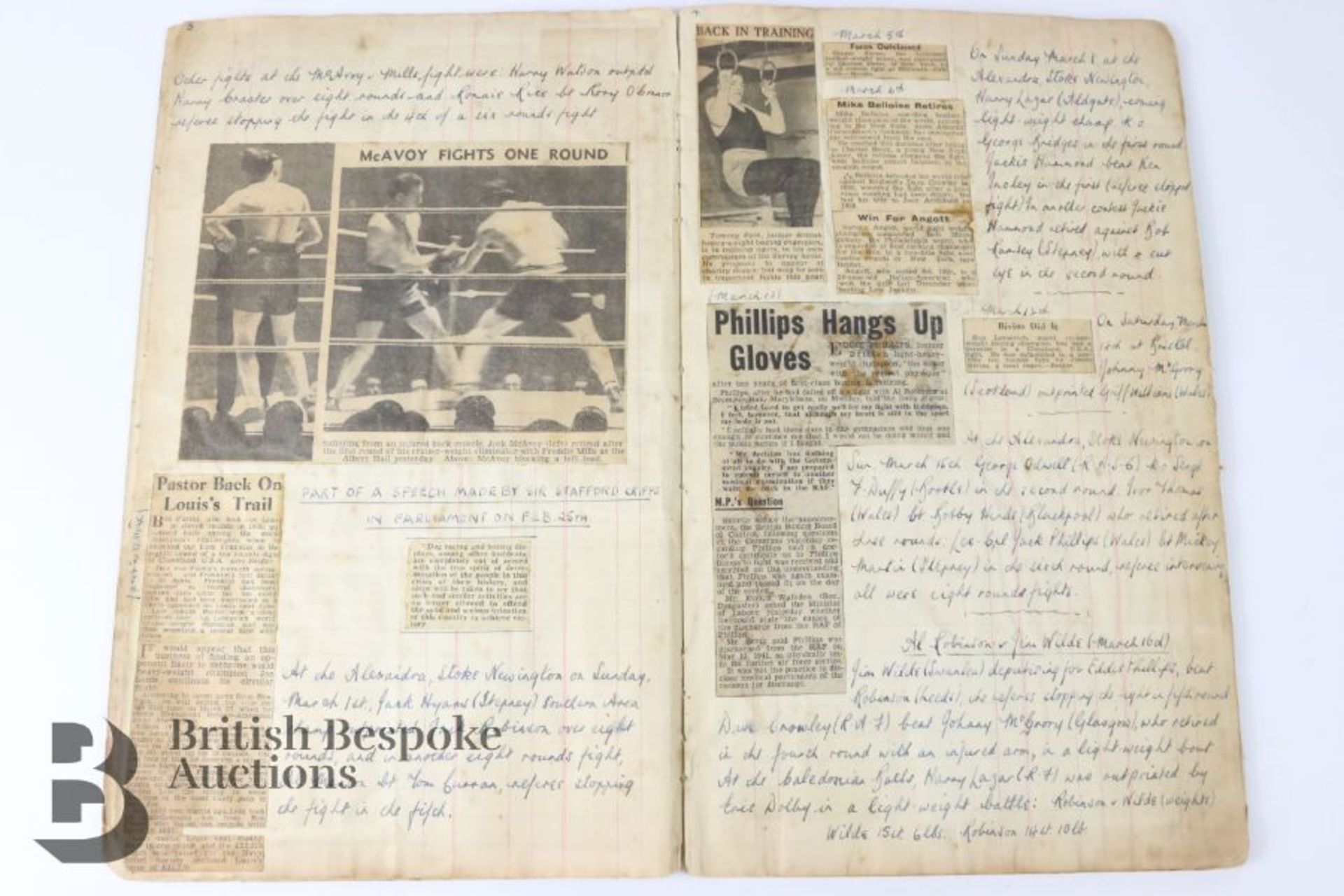 War Time Boxing Scrapbooks - Image 3 of 22