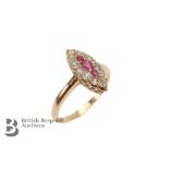 Antique 18ct Yellow Gold Ruby and Diamond Ring