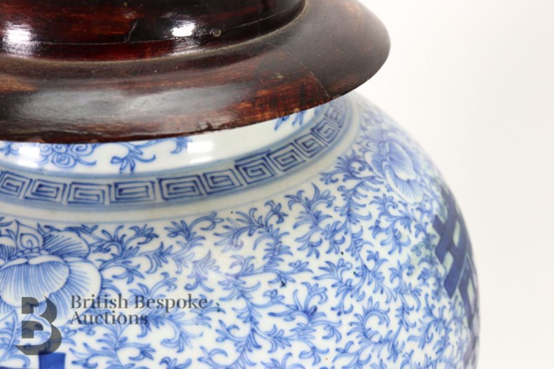 Chinese Blue and White Lamp Base - Image 7 of 8