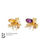 Two 14ct Gold Bee Brooches