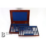 George IV Set of Twelve Silver Kings Pattern Fruit Knives and Forks