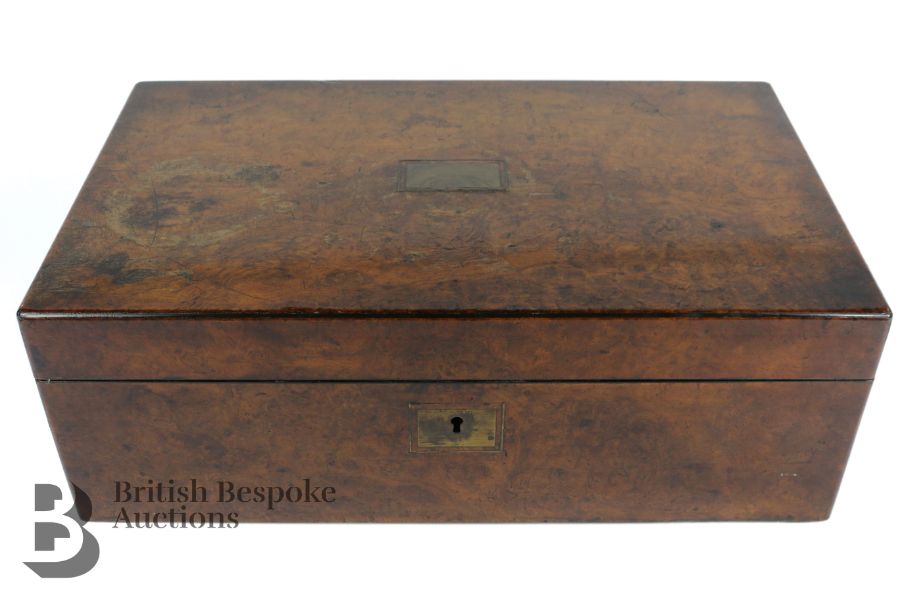 Burr Wood and Coromandel Writing Box - Image 3 of 10