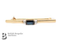 14ct Gold Sapphire and Diamond Brooch