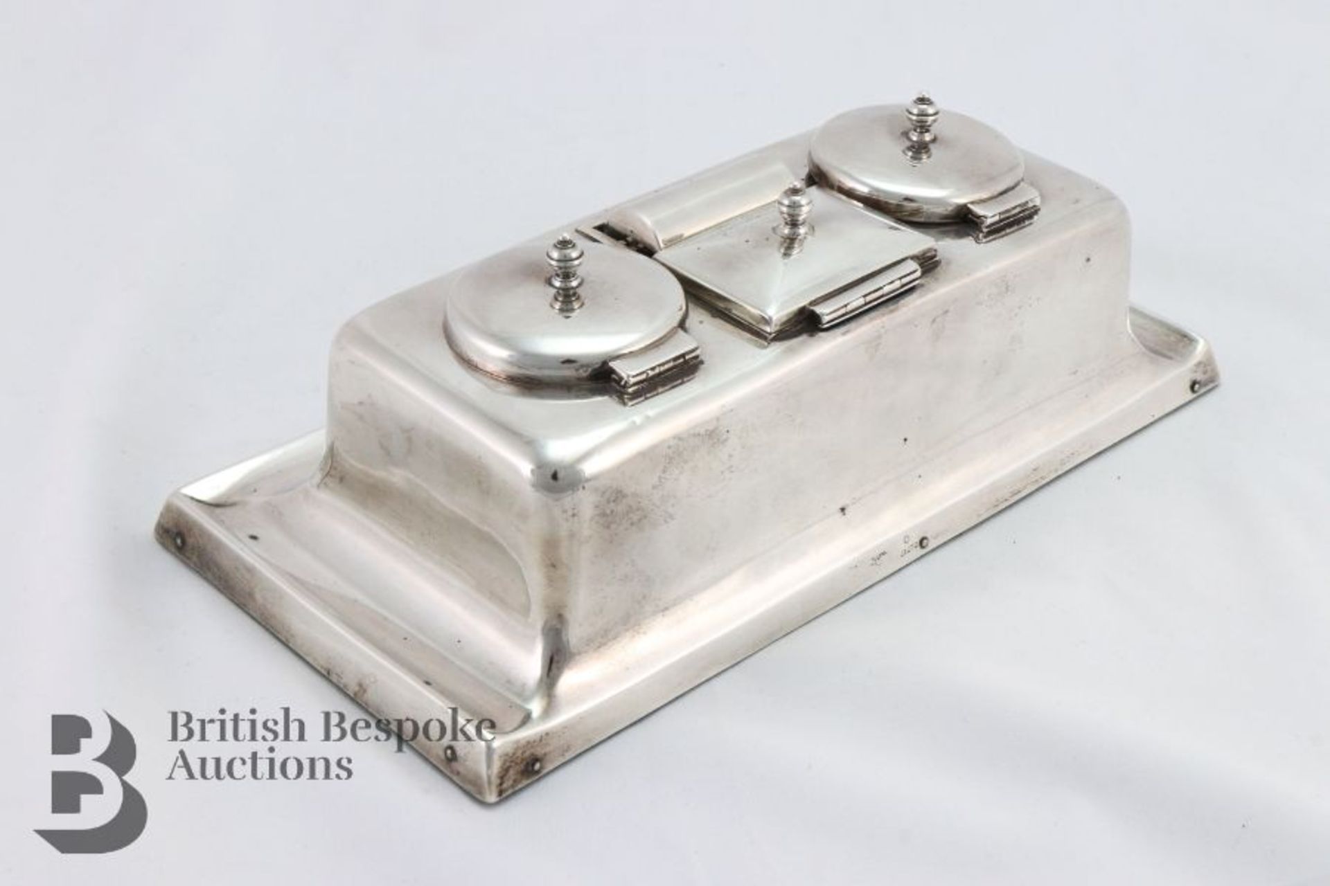 Edward VII Winston Churchill-Style Silver Inkwell - Bild 8 aus 8