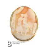 14/15ct Gold Shell Cameo Brooch