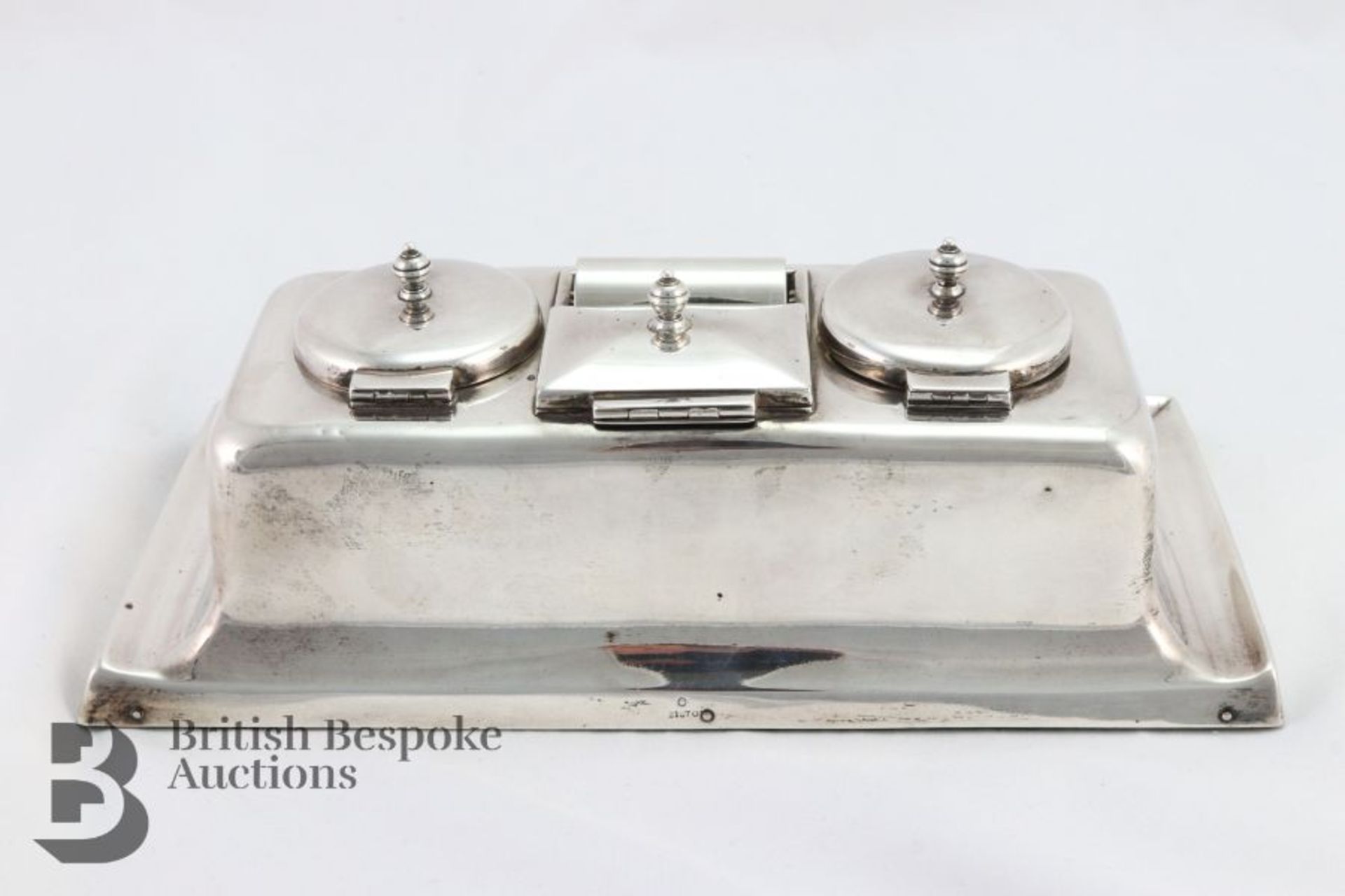 Edward VII Winston Churchill-Style Silver Inkwell - Bild 7 aus 8