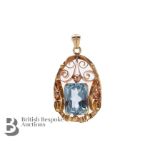 Austrian 14ct Rose Gold Topaz Pendant