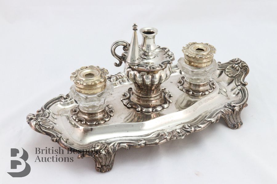 George IV Silver Ink Stand - Image 3 of 8