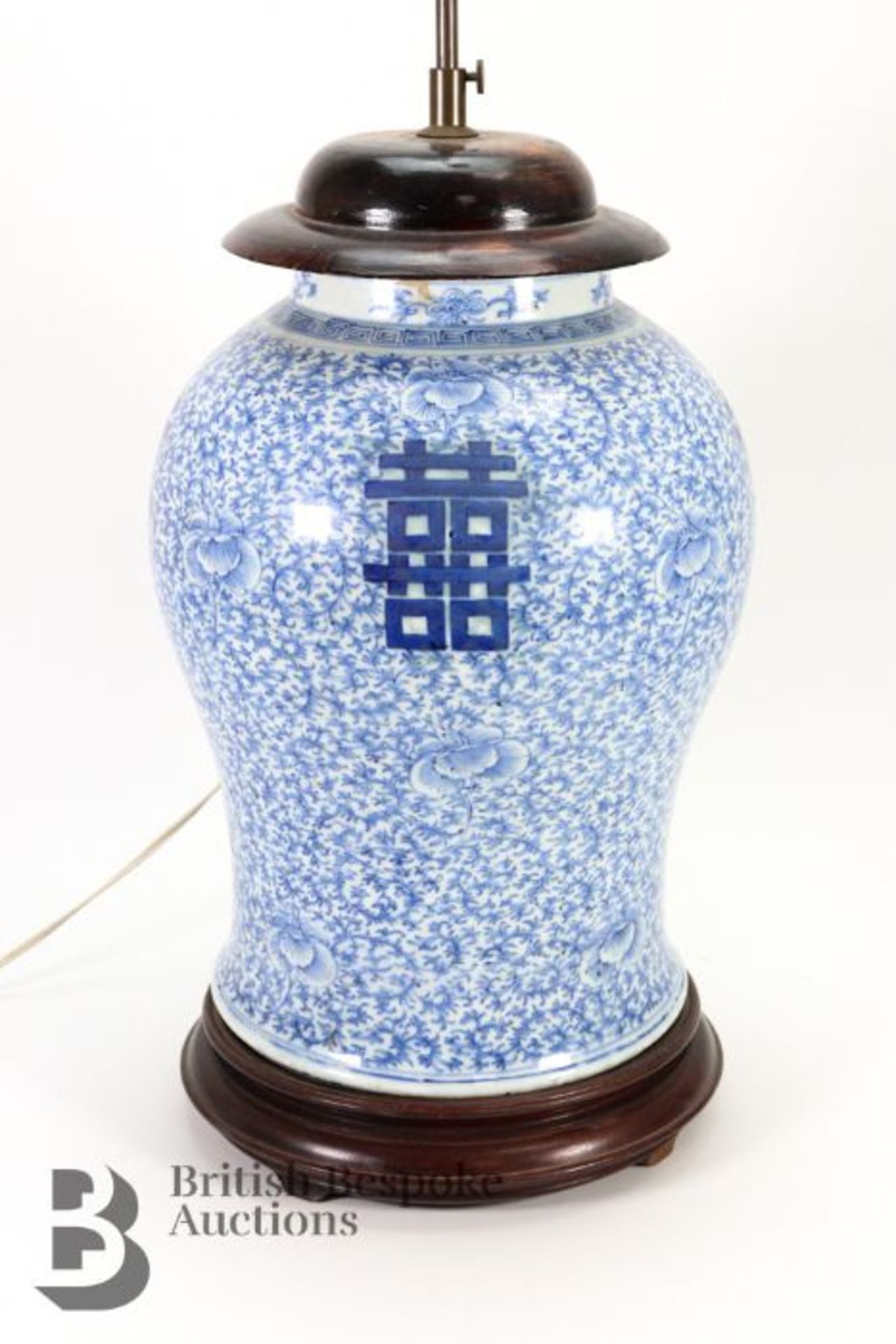 Chinese Blue and White Lamp Base - Bild 2 aus 8