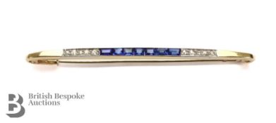 14/15ct Yellow Gold Diamond and Sapphire Brooch