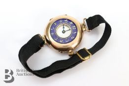 Lady's 9ct Gold and Enamel Wrist Watch