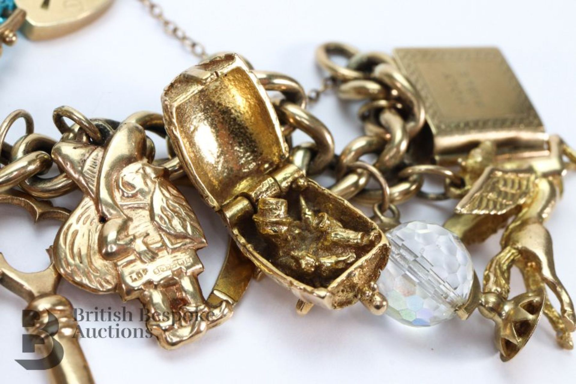 9ct Yellow Gold Charm Bracelet - Bild 6 aus 7