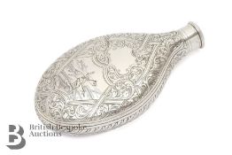 Victorian Silver Hunting Hip Flask