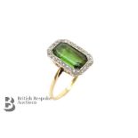 Antique 18ct Yellow Gold Tourmaline and Diamond Ring