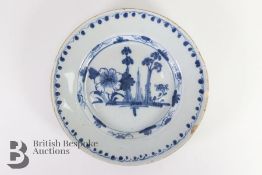 English Delft Blue and White Plate