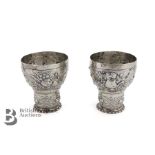 Pair of Silver 17th Century German Wine Cups