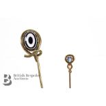 14ct Sapphire and Seed Pearl Tie Pin