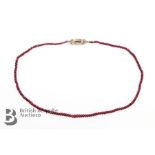Antique Ruby Bead Necklace
