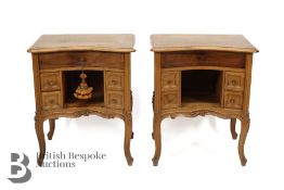 Pair of Fruitwood Bedside Cabinets