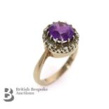 Amethyst Diamond Ring