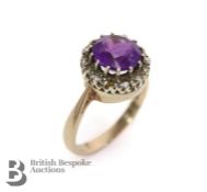 Amethyst Diamond Ring