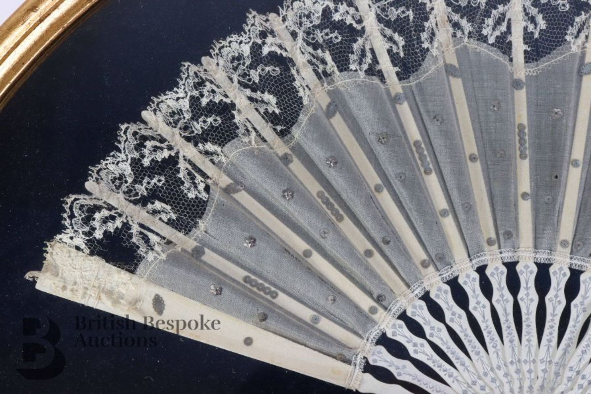 19th Century Organza and Lace Fan - Bild 4 aus 9