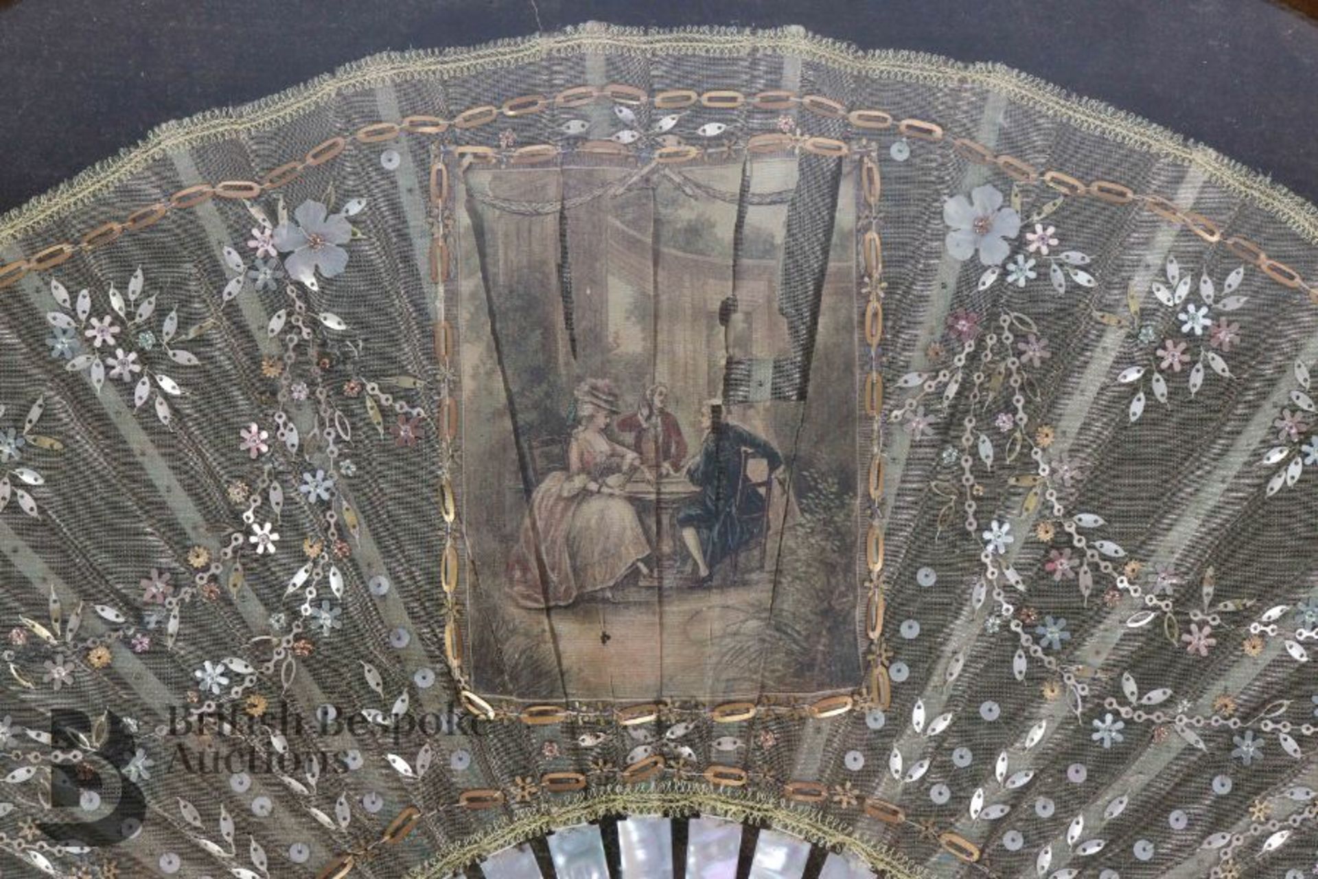 19th Century Organza and Lace Fan - Bild 9 aus 9